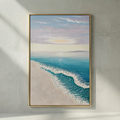 Ethereal Tide turquoise coastal textured wall art