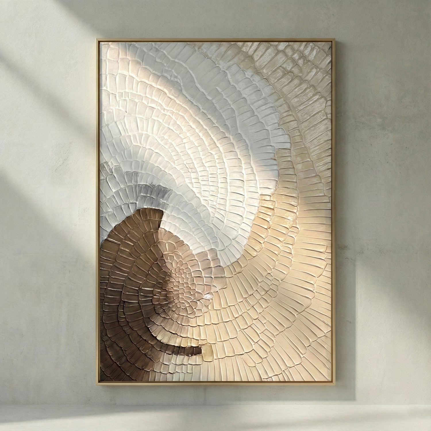 Kanso Flux neutral concentric relief wall art