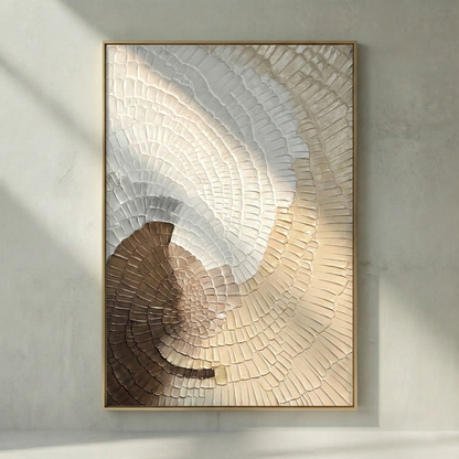 Kanso Flux neutral concentric relief wall art