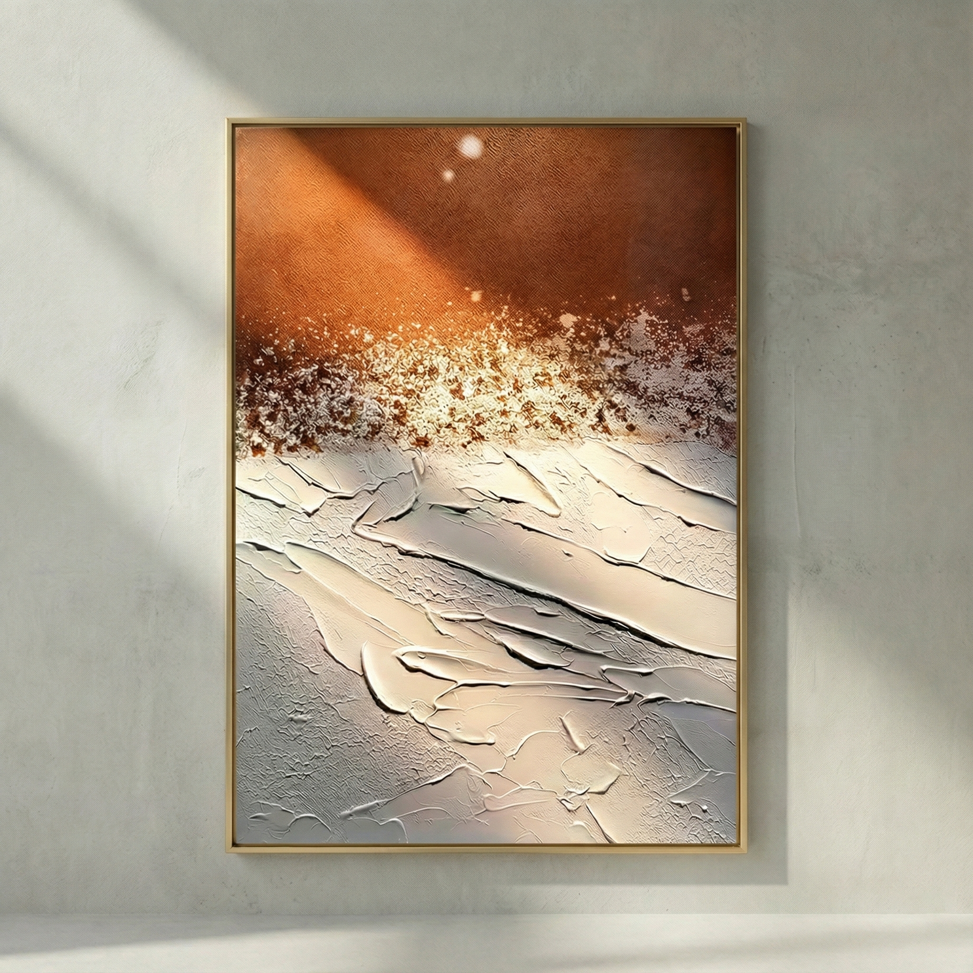 Terra Flux terracotta and cream abstract impasto wall art