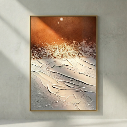 Terra Flux terracotta and cream abstract impasto wall art