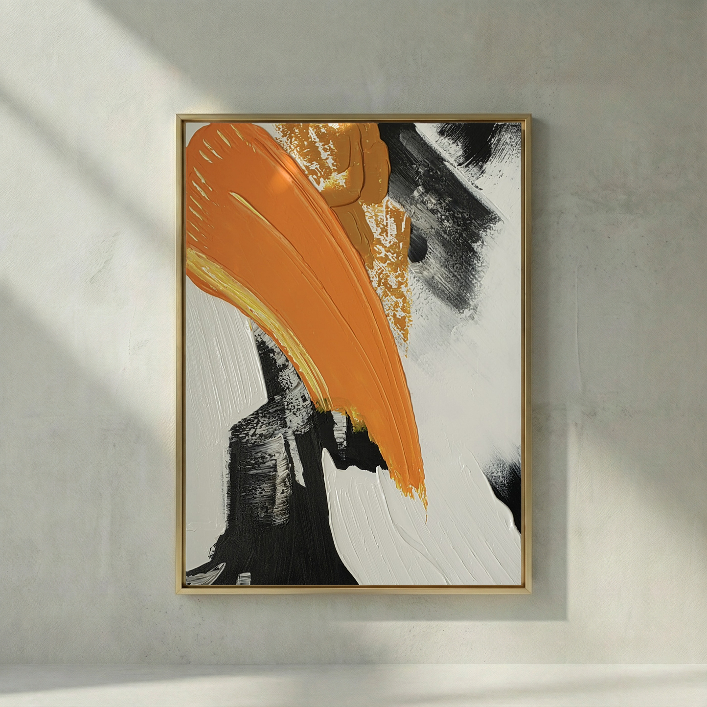The Terra terracotta, black and white abstract impasto wall art