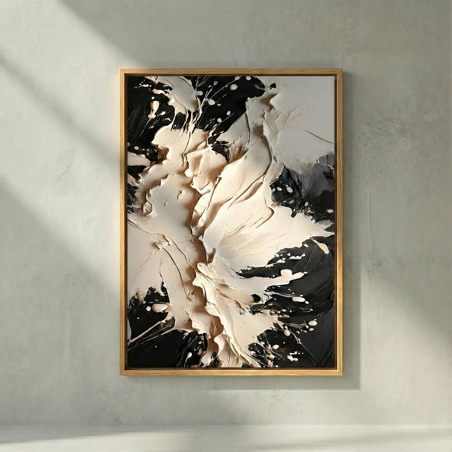 The Void shown with a natural wood floating frame