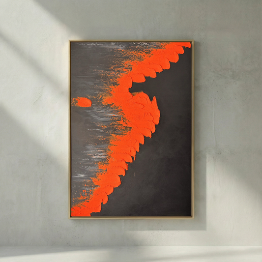 Vesperal Kinetic terracotta and charcoal textured abstract wall art