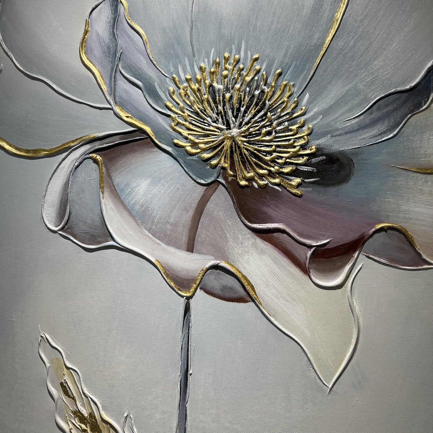 Detail of Aurelian Silence blue-gray and mauve layered petals