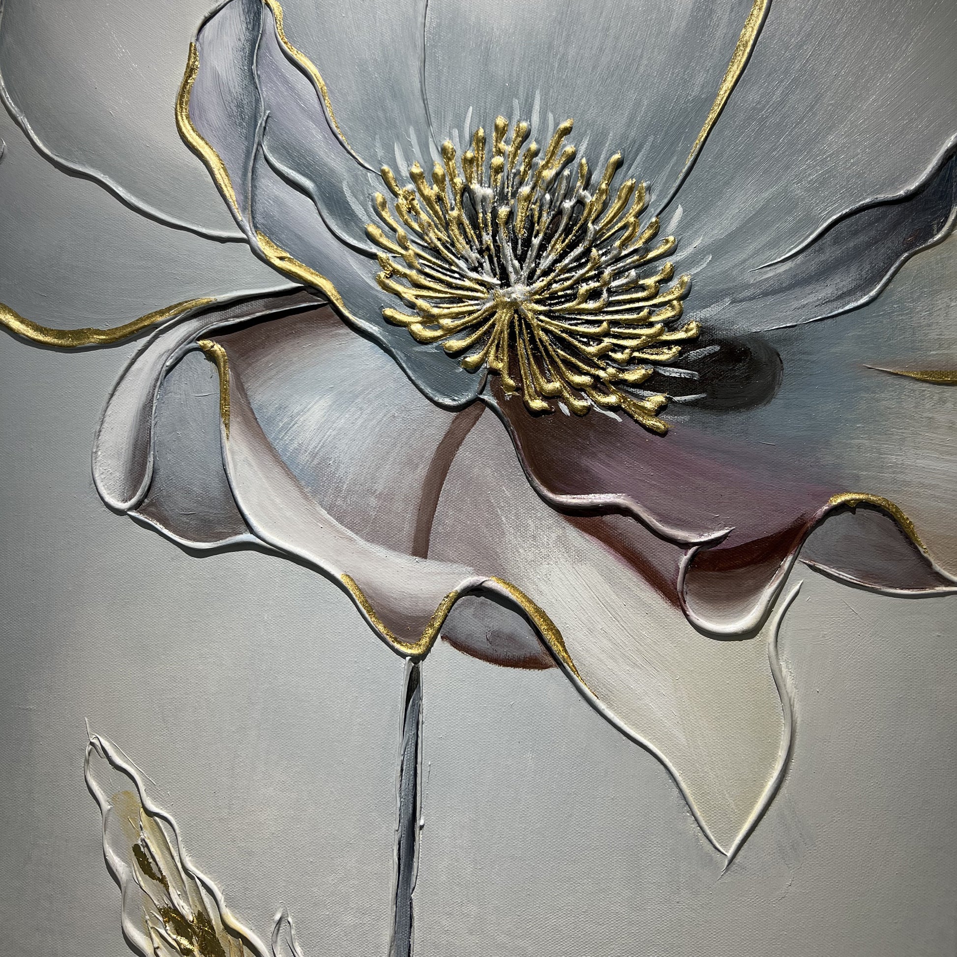 Detail of Aurelian Silence blue-gray and mauve layered petals