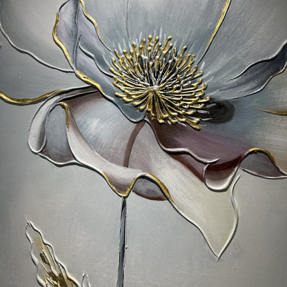 Detail of Aurelian Silence blue-gray and mauve layered petals