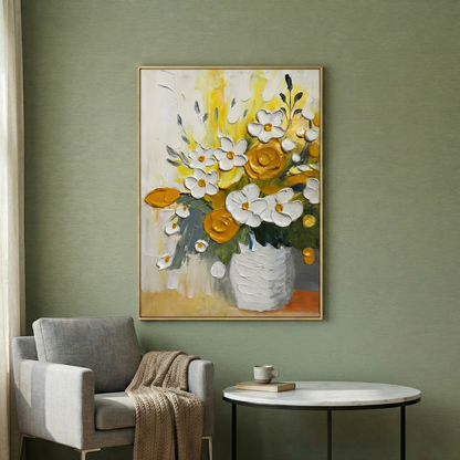 Solaris Impasto in a sage-green reading corner