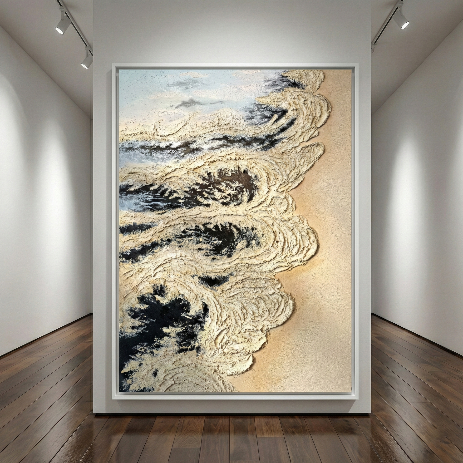 Calcified Meridian displayed in a minimal gallery hallway