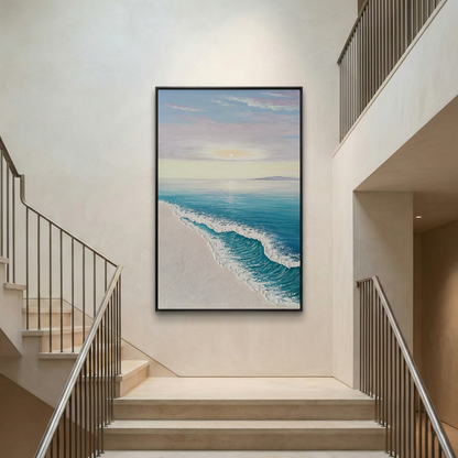 Ethereal Tide displayed above a bright modern staircase