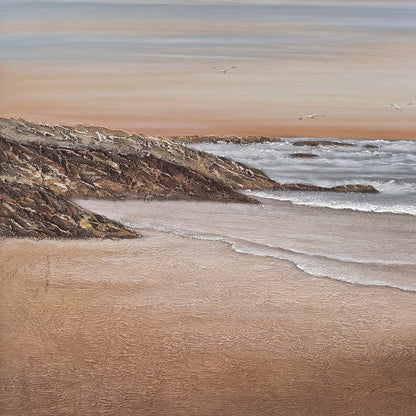 Close view of Eventide Flux rocky headland and textured sand