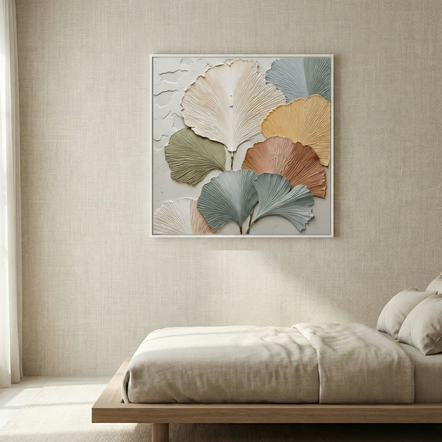 The Ancient Resilience above a neutral bed with linen textures