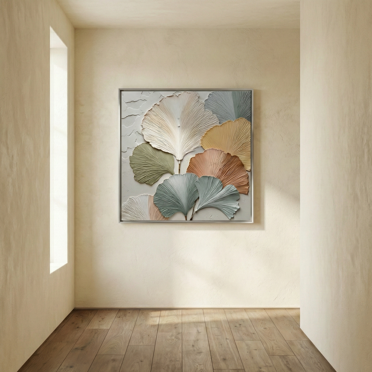 The Ancient Resilience displayed along a sunlit hallway