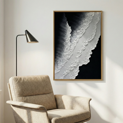 Angled view of Vestige of Silence layered diagonal relief