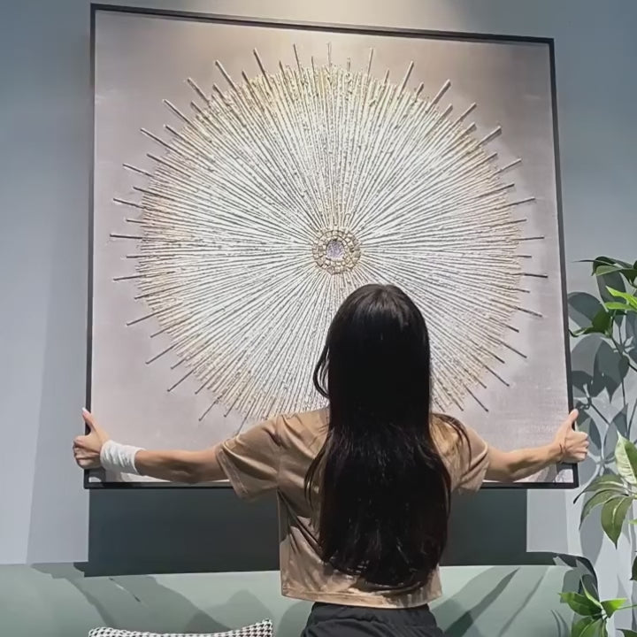 Solstice Relief silver-toned radial handmade texture video