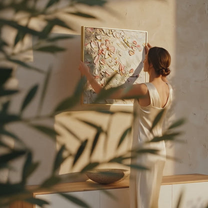 Resonant Drift sage, blush and cream handmade texture video