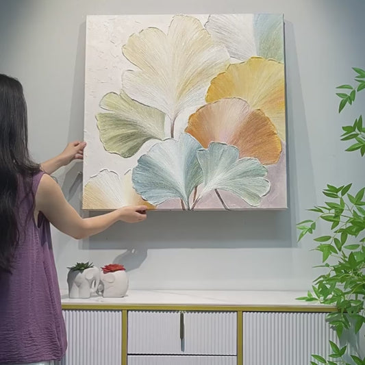 The Ancient Resilience cream, sage and terracotta leaf texture video