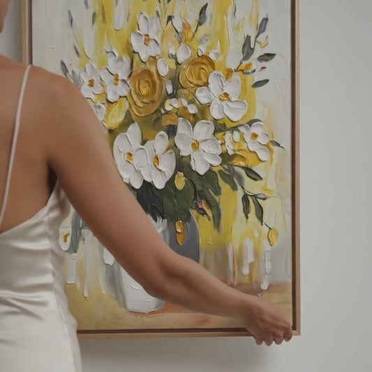 Solaris Impasto yellow, white and green handmade texture video