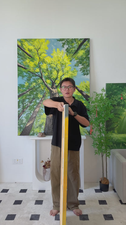 Workshop video showing Golden Maple at Dusk turning from its side profile to a complete frontal view