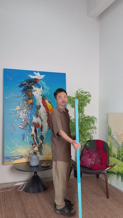 Workshop video showing the sunset boat painting turning from its side to a full frontal view.