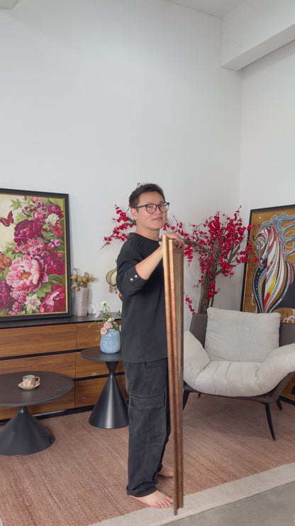 Studio view of the magnolia painting turning towards the camera, followed by a framed wall illustration