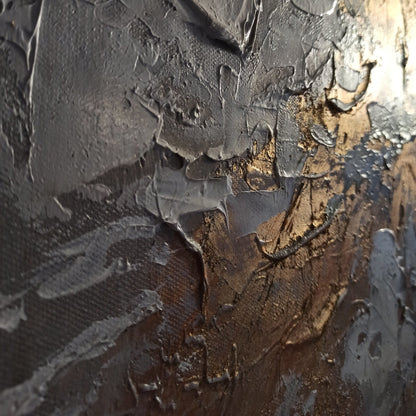Side view showing the raised impasto depth of Aeterna