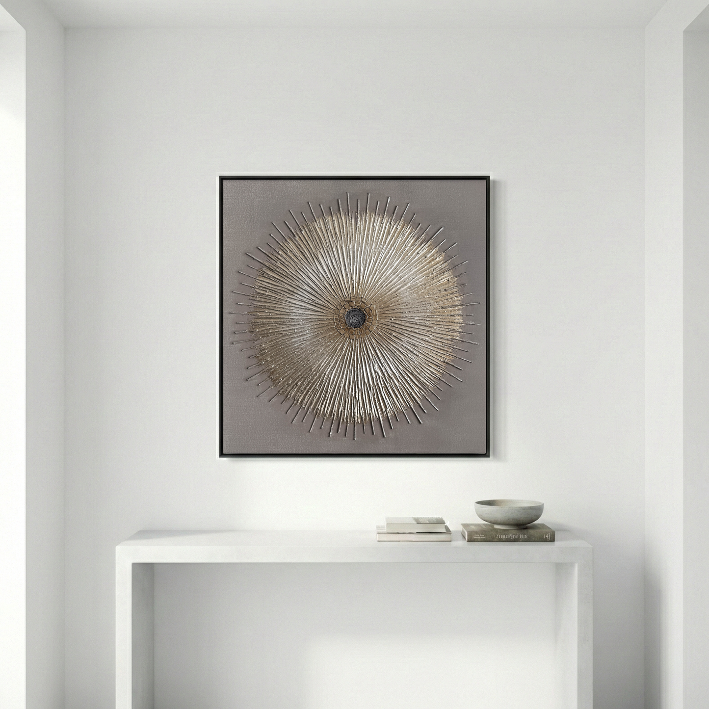 Solstice Relief above a console in a modern entryway