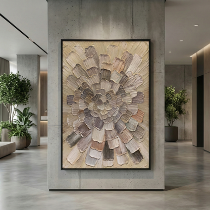 Tectonic Bloom displayed on a central interior column