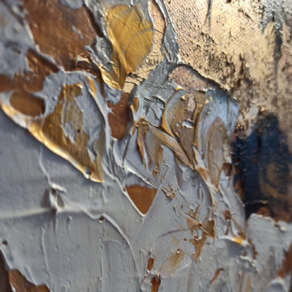 Close view of Aeterna layered gray and metallic-look texture